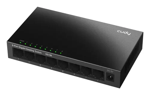 Cudy GS108 przełącznik sieciowy Nie zarządzany Gigabit Ethernet (10/100/1000) Czarny