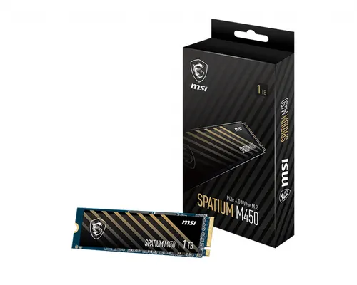 Dysk SSD MSI SPATIUM M450 V1 1TB PCIe 4.0 NVMe M.2 2280 (3400/2500 MB/s) 3D NAND