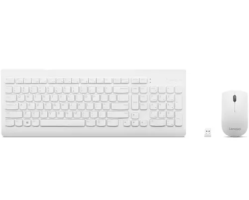 Lenovo GX30W75336 klawiatura Dołączona myszka Uniwersalne USB + Bluetooth QWERTY Biały
