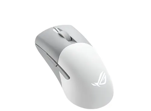 ASUS ROG Keris Wireless AimPoint myszka Gaming Dla praworęcznych RF Wireless + Bluetooth + USB Type-C Optyczny 36000 DPI, biała
