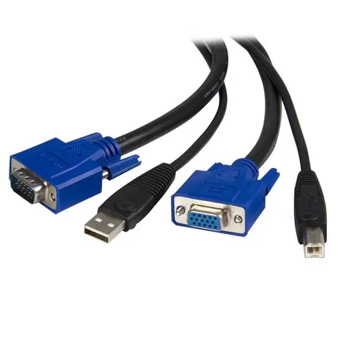 StarTech.com SVUSB2N1_6 kabel KVM Czarny 1,8 m