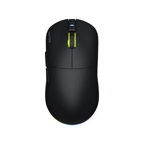 HATOR Quasar 3 Ultra 8K+8K Wireless mysz gamingowa, 2.4 GHz + Bluetooth + USB, Optical 100M Switches, PixArt PAW3950, RGB, Web SyncHUB™, Czarna edycja
