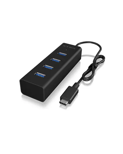 ICY BOX IB-HUB1409-C3 USB 3.2 Gen 1 (3.1 Gen 1) Type-C 5000 Mbit/s Czarny