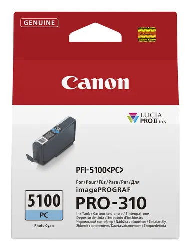 Canon PFI-5100 PC nabój z tuszem 1 szt. Oryginalny Cyan fotograficzny