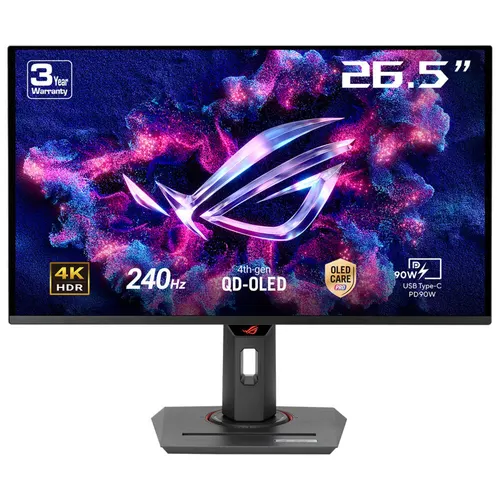 ASUS ROG Strix OLED XG27UCDMG monitor komputerowy 67,3 cm (26.5") 3840 x 2160 px 4K Ultra HD QD-OLED Czarny