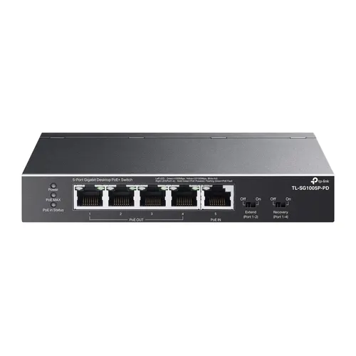 TP-Link TL-SG1005P-PD przełącznik sieciowy Gigabit Ethernet (10/100/1000) Obsługa PoE Czarny