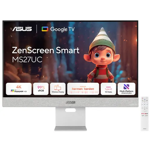ASUS ZenScreen Smart Monitor MS27UC monitor komputerowy 68,6 cm (27") 3840 x 2160 px 4K Ultra HD LCD Szary