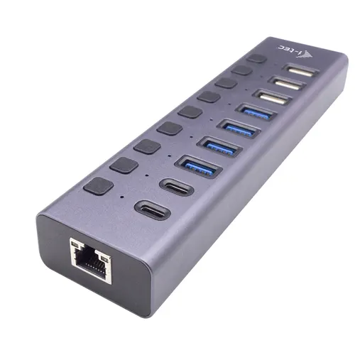 i-tec CACHARGEHUB9LANUK huby i koncentratory USB 2.0 Type-C 5000 Mbit/s Szary
