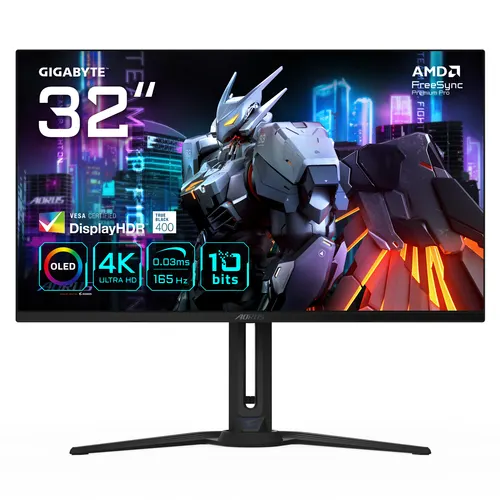 GIGABYTE AORUS FO32U EK monitor komputerowy 80 cm (31.5") 3840 x 2160 px 4K Ultra HD OLED Czarny