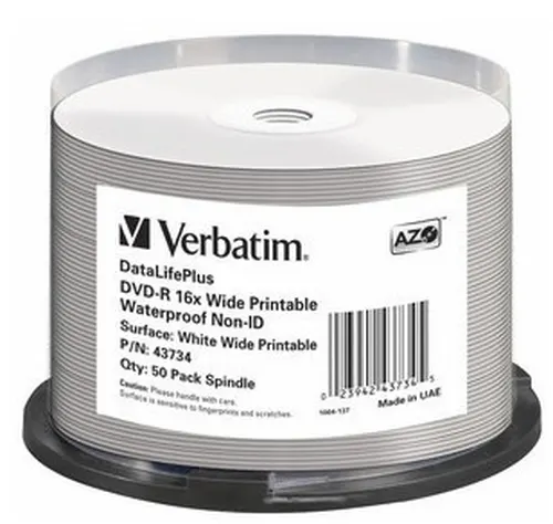 Verbatim DataLifePlus 4,7 GB DVD-R 50 szt., bez powierzchni do nadruku
