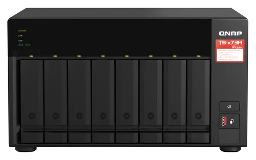 QNAP TS-873A NAS Tower Ryzen Embedded V1500B 8 GB DDR4 0 TB QNAP Turbo System Czarny