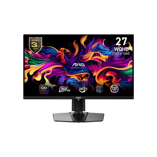 MSI MAG 271QPX QD-OLED monitor komputerowy 67,3 cm (26.5") 2560 x 1440 px Wide Quad HD Czarny