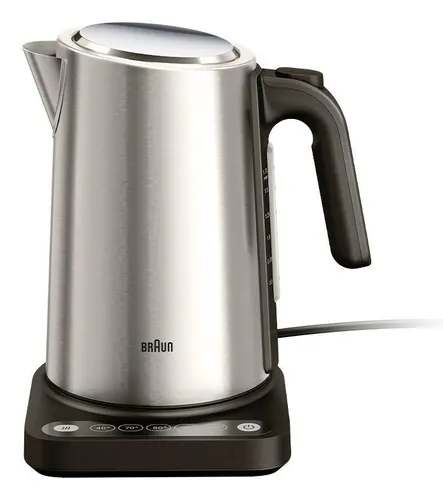 Braun WK 5205 BK czajnik elektryczny 1,7 l 2200 W Czarny, Stal nierdzewna