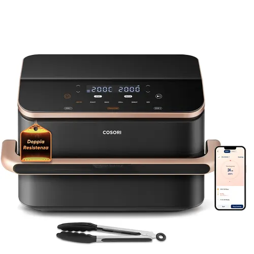 Cosori Dual Blaze Twinfry Chef Edition Podwójny 10 l Autonomiczny 2800 W Frytkownica na gorące powietrze Ciemny Szary, Złoto różowe
