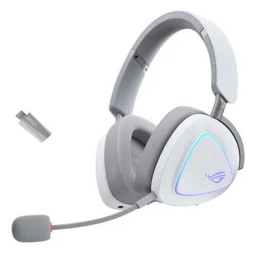 ASUS ROG Delta II Zestaw słuchawkowy Przewodowy i Bezprzewodowy Opaska na głowę Gaming USB Type-C Bluetooth Biały