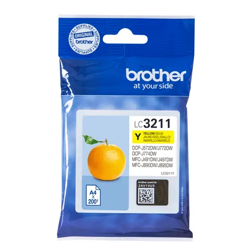 Brother LC3211Y nabój z tuszem 1 szt. Oryginalny Standardowa wydajność Żółty