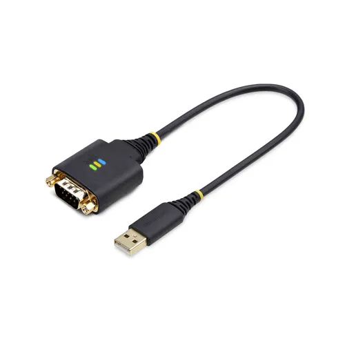 StarTech.com 1P1FFC-USB-SERIAL kabel równoległy Czarny 0,3 m USB Typu-A DB-9