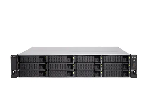 QNAP TS-h1283XU-RP NAS Rack (2U) Intel Xeon E E-2236 32 GB DDR4 0 TB QuTS hero Czarny, Szary