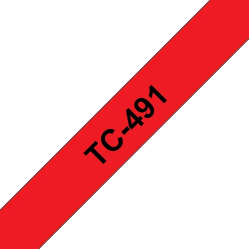 Brother TC-491 taśmy do etykietowania Czarny na czerwonym