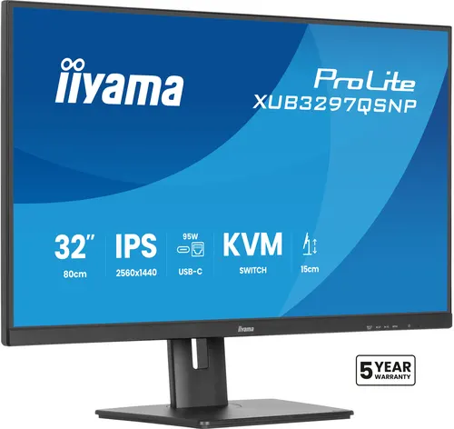 iiyama ProLite XUB3297QSNP-B1 monitor komputerowy 81,3 cm (32") 2560 x 1440 px Quad HD LED Czarny
