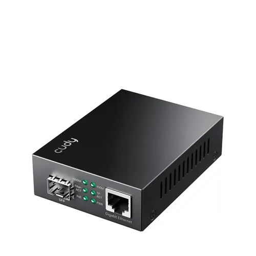 Cudy Gigabit Ethernet PoE+ Media Converter, MC220P 2.0 konwerter sieciowy 1250 Mbit/s Czarny