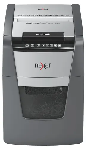 Rexel AutoFeed+ 90X niszczarka Rozdrabnianie krzyżowe 55 dB Czarny, Szary