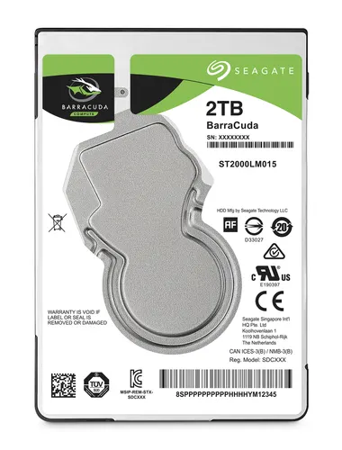 Seagate Barracuda 2.5" dysk twardy 2 TB 5400 RPM 128 MB 2.5" SATA III