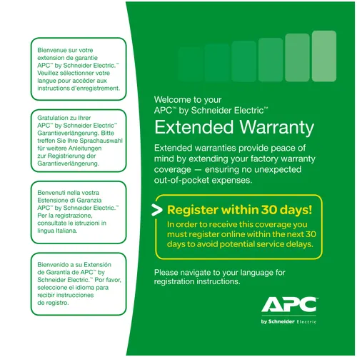 APC Service Pack 3 Year Warranty Extension (for new product purchases) 3 lat(a)