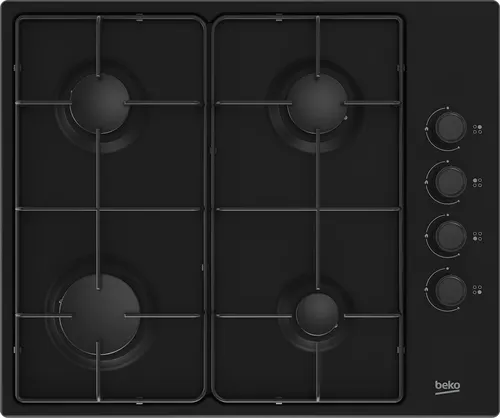 Beko HIBG64120SB płyta kuchenna Czarny Wbudowany 60 cm Gaz 4 stref(y)
