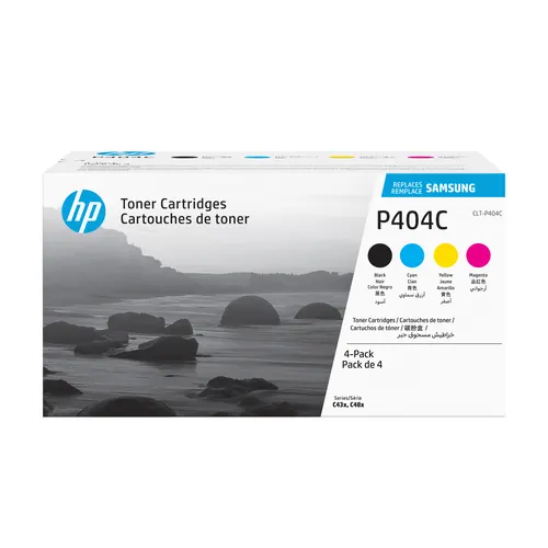 Samsung Zestaw 4 oryginalnych błękitnych, purpurowych, żółtych i czarnych tonerów HP CLT-P404C
