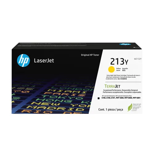 HP Oryginalnym wkładem z żółtym tonerem o ekstrawysokiej wydajności 213Y LaserJet
