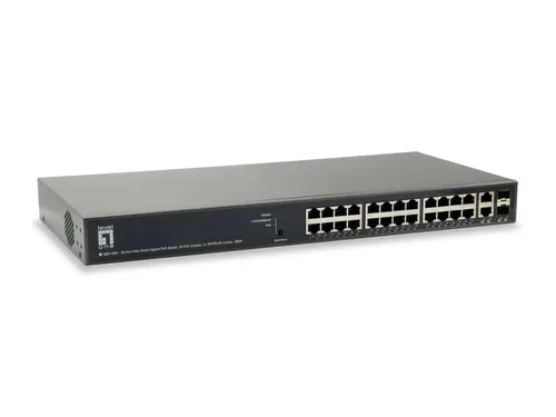 LevelOne GEP-2651 przełącznik sieciowy Zarządzany L3 Gigabit Ethernet (10/100/1000) Obsługa PoE Czarny