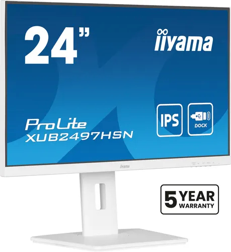 iiyama ProLite XUB2497HSN-W2 monitor komputerowy 60,5 cm (23.8") 1920 x 1080 px Full HD LED Biały