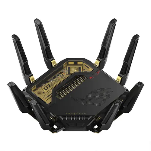 ASUS ROG Rapture GT-BE98 router bezprzewodowy 10 Gigabit Ethernet Quad-band (2.4 GHz / 5 GHz-1 / 5 GHz-2 / 6 GHz) Czarny