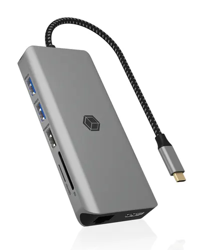 ICY BOX IB-DK4061-CPD Przewodowa USB 3.2 Gen 1 (3.1 Gen 1) Type-C Szary