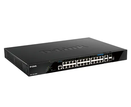 D-Link DGS-1520-28MP/E przełącznik sieciowy Zarządzany L3 Gigabit Ethernet (10/100/1000) Obsługa PoE 1U Czarny