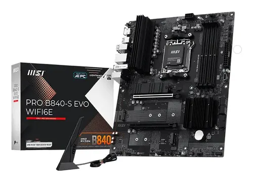 MSI Pro B840-S EVO WIFI6E AMD B840 Gniazdo AM5 ATX