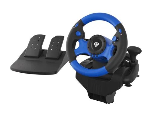 GENESIS Seaborg 350 Czarny, Niebieski USB Kierownica + pedały Nintendo Switch, PC, PlayStation 4, Playstation 3, Xbox 360, Xbox One, Xbox Series S, Xbox Series X