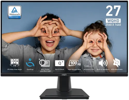 MSI Pro MP275Q monitor komputerowy 68,6 cm (27") 2560 x 1440 px Wide Quad HD LED Czarny