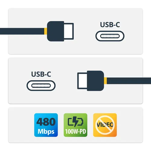 StarTech.com USB2C5C2MW kabel USB USB 2.0 2 m USB C 0,48 Gbit/s Biały