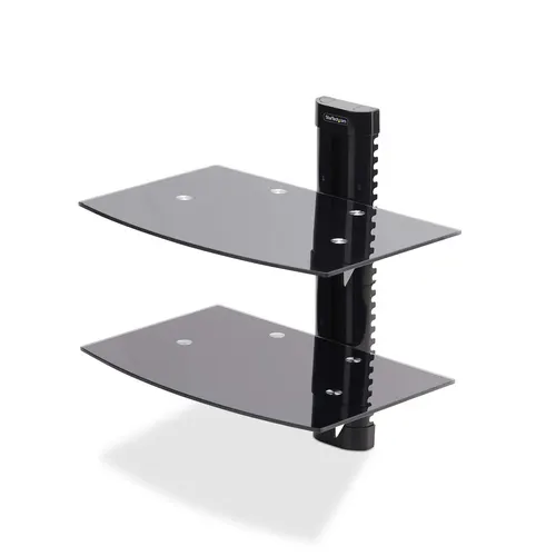 StarTech.com 2B-WALL-MOUNT-SHELF półka na sprzęt audio wideo Czarny Szkło