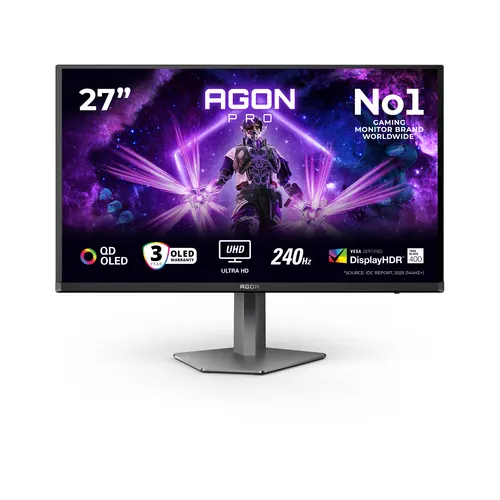 AOC G2 AG276UZD monitor komputerowy 67,3 cm (26.5") 3840 x 2160 px 4K Ultra HD OLED Czarny