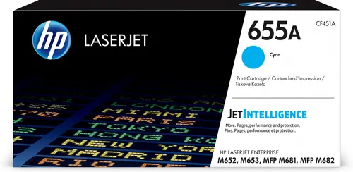 HP 655A oryginalny wkład LaserJet z błękitnym tonerem