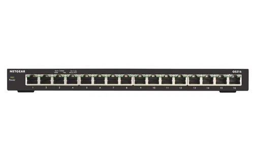 NETGEAR GS316 Nie zarządzany Gigabit Ethernet (10/100/1000) Czarny