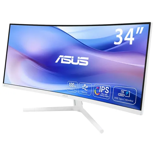 ASUS VU34WCIP-W monitor komputerowy 86,4 cm (34") 3440 x 1440 px Wide Quad HD Biały