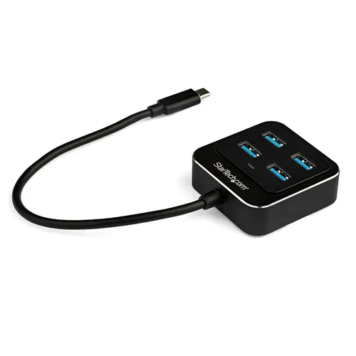 StarTech.com HB31C4AB huby i koncentratory USB 3.2 Gen 2 (3.1 Gen 2) Type-C 10000 Mbit/s Czarny