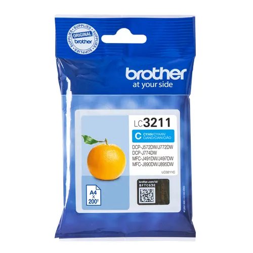 Brother LC3211C nabój z tuszem 1 szt. Oryginalny Standardowa wydajność Cyjan