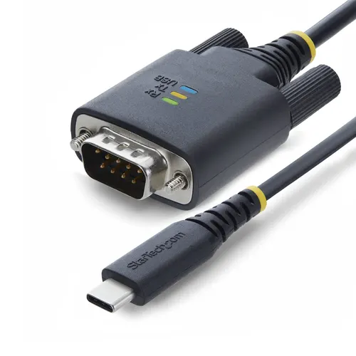 StarTech.com 1P6FFC-USB-C-SERIAL kabel równoległy Czarny 2 m USB Type-C RS-232