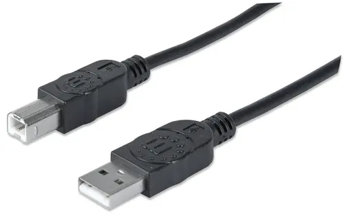 Manhattan 333382 kabel USB USB 2.0 3 m USB A USB B 0,48 Gbit/s Czarny