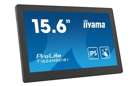 iiyama T1624MSC-B1 monitor komputerowy 39,6 cm (15.6") 1920 x 1080 px Full HD LED Ekran dotykowy Czarny